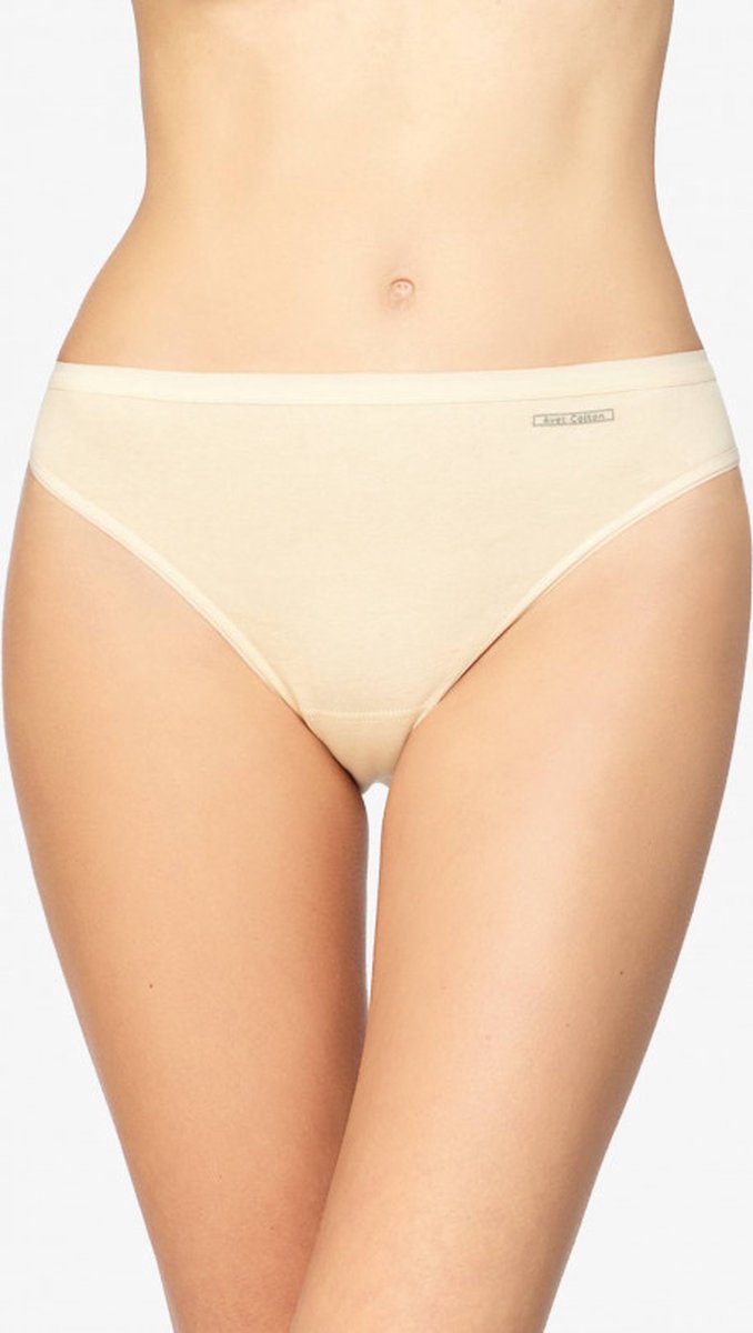 Avet dames slip Tai 33069 - Katoen - Rio slip - hoog opgesneden - katoenen ondergoed - dames onderbroek - Wit / L