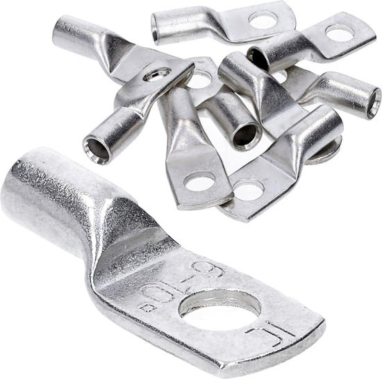 Capicorda Tubolari 10mm² M6 - 10 Pezzi, Senza Foro Visivo, Stagnati, Made In Germany - Foto 7