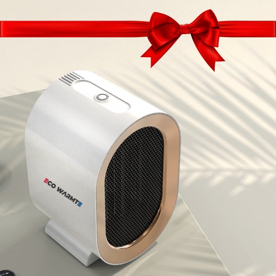 Eco Warmte® Premium Elektrische Verwarming - Elektrische Kachel - Ventilatorkachel - Keramische Kachel - Luxe Heater - 2 Standen - 800/1200 Watt - LED Indicatie - Wit