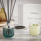 Selotus® – Geschenkset – gift set – 200 gram – geurkaars – fragarance sticks - geurstokjes - Dream Series