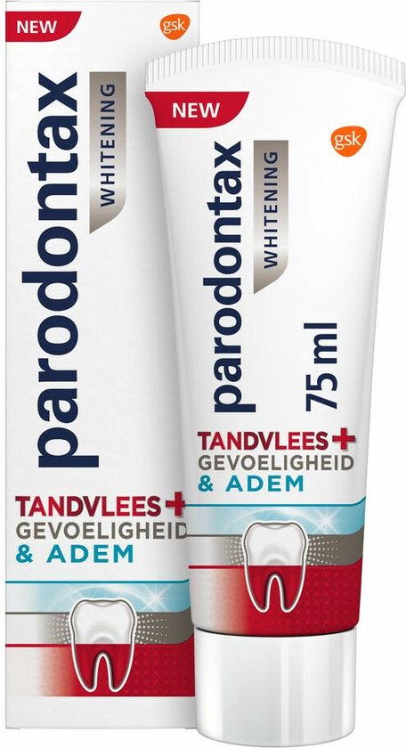 Parodontax Tandpasta Tandvlees + Gevoeligheid & Adem Whitening - 3 x 75 ml - Voordeelverpakking