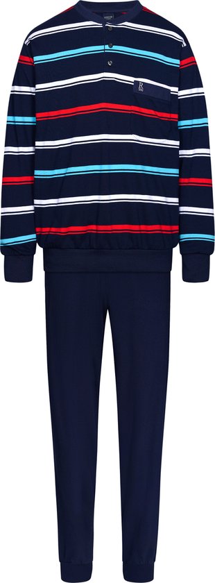 Robson Heren Pyjamaset Dutchy - Blauw - Katoen - Maat 58