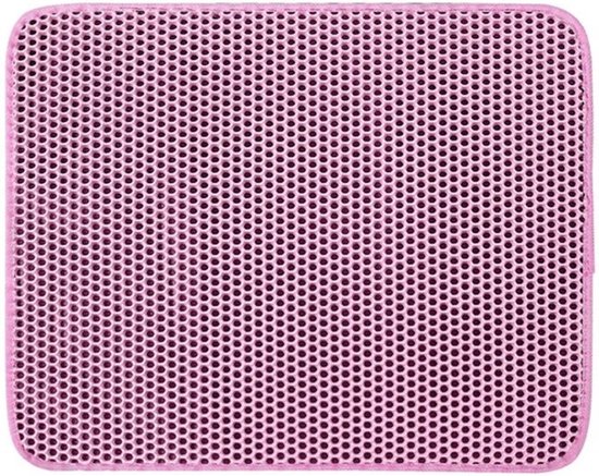 Nivard Tapis de litière pour chat - Tapis Chats - Collecteur de grains - Tapis de nettoyage Bac à litière pour chat - Tapis de sortie de bac à litière - Tapis de bac à litière - Tapis de litière pour Cat - Antidérapant - Rose - 40x50cm