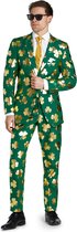 OppoSuits Mr. Clover Clover - St. Patrick's Day Pak - St. Pat's Outfit - Inclusief Pantalon, Blazer en Stropdas - Groen - Maat: EU 46