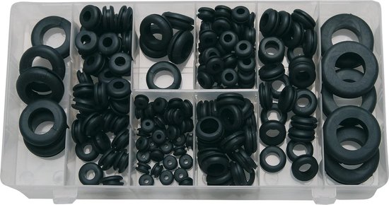 Zwart Rubber Doorvoer,125 stks Zwart Rubber Doorvoer Elektrische Geleider Afdichting Ring Kit voor Bescherming Draden Plugs