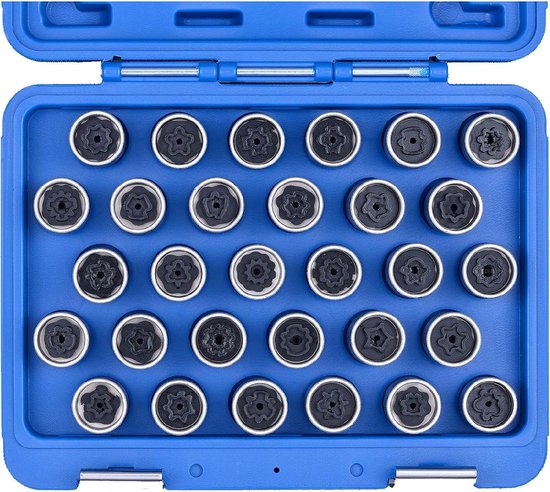 SW-Stahl 02385L Kit de démontage de serrure de jante, 30 pièces I adapté pour Mercedes-Benz I serrure de jante - clé I outil de démontage I pour ouvrir l'antivol de roue ou l'antivol de jante