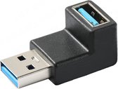 NÖRDIC USB3-108 USB 3.1 Haakse Adapter - Mannelijk naar vrouwelijk - 5 Gbps - Zwart