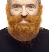 Barbe avec moustache Onno rouge autocollant