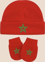 Ensemble Bébé 2 pièces bonnet et moufles Maroc 0-4 mois