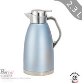 Borvat® - Thermos - Pichet isotherme en acier inoxydable - Café ou Thee - Garde les boissons froides et chaudes - Bleu clair - 2300 ml