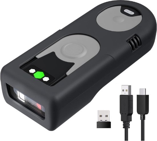 Barcode Scanner - Draadloze Handheld 1D - Bluetooth en USB-Stick Barcode Scanners - Plug & Play - Handscanner voor 1D Barcodes - Zwart