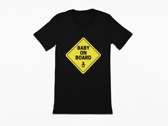 T-shirt Baby On Board - T-shirt korte mouw zwart - Maat XL - zwangerschapsaankondiging - unieke zwangerschapsaankondiging - originele zwangerschapsaankondiging