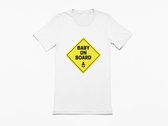 T-shirt Baby On Board - T-shirt korte mouw wit - Maat M - zwangerschapsaankondiging - unieke zwangerschapsaankondiging - originele zwangerschapsaankondiging