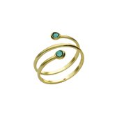 Cadeau voor haar - Victoria Cruz A3989-15DA Zilveren Ring - Dames - Zirkonia - 4 mm Doorsnee - Maat 56 - Spiraal - 12,3 mm Breed - Zilver - Gold Plated (Verguld/Goud op Zilver)