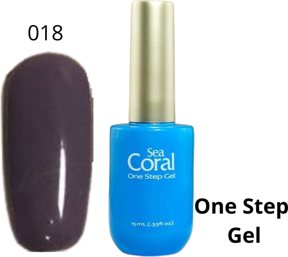 SeaCoral One Step No Wipe Gellak - Gel Nagellak - GelPolish – geen plaklaag - zónder kleeflaag, geschikt voor UV en LED – Paars 018
