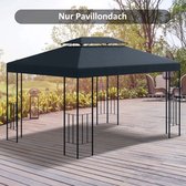 Vervangend dakpaviljoen dak voor metalen paviljoen tuinpaviljoen feesttent tuin tent polyester 3x4m kolengrijs