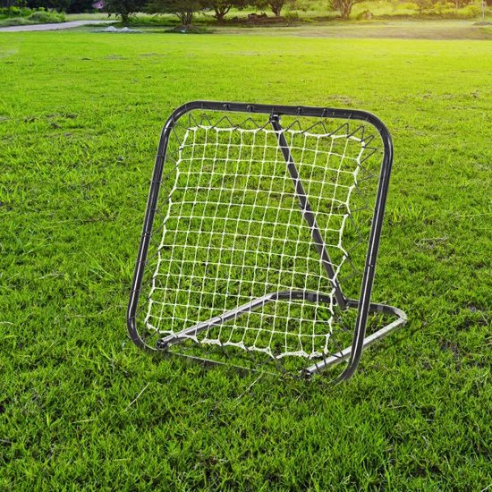 TATIVALO Faltbares Fußball Rebound Netz 100x65cm – Prellwand mit 4 verstellbaren Stufen, ideal für Schusstraining und Übungen – Robustes Stahlrohr PE-Netz, Rebounder für Fußballtraining