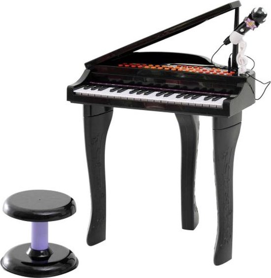 Kinderpiano Minipiano Piano Keyboard Muziekinstrument Mp3 Usb İncl. Krukje 37/32 Toetsen Zwart
