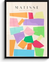 Fotolijst inclusief poster - Posterlijst 60x80 cm - Posters - Abstracte kunst - Matisse - Pastel - Modern - Foto in lijst decoratie - Wanddecoratie woonkamer - Muurdecoratie slaapkamer