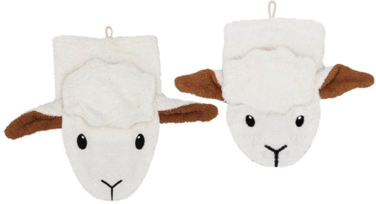 Fürnis Stella het Schaap - Washandje - Groot - Klein - Organisch Katoen - Speelse Dierenwashandjes - Kinderverzorging
