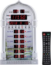 Muslim Azan Prayer Clock, LCD Automatic Islamic Prayer Clock, Home/Office/Mosque, Digital Decorative Wall Clock/Desktop (Remote Control + EU Plug)