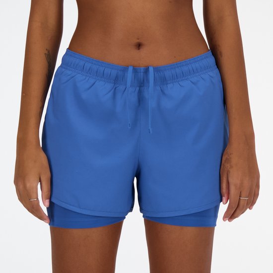 Pantalon de sport New Balance 2 In 1 Short 3 Inch pour femme - Blauw AGATE - Taille M