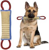 Bijtworst voor honden touwtrekken en verrekken Duurzaam jute hondenbijtspeeltje, scheurbestendig, het meest geschikt voor touwtrekken met 2 honden, duurzaam hard jute materiaal, geschikt voor middelgrote tot grote honden