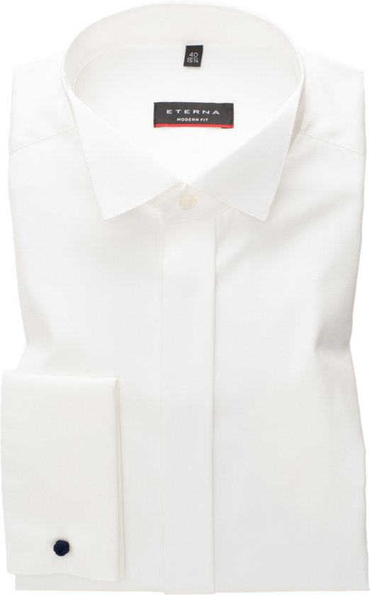 ETERNA modern fit overhemd - twill - ecru - Strijkvrij - Boordmaat: 48