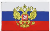VlagDirect - Russische vlag met wapen - Rusland vlag met wapen - 90 x 150 cm.