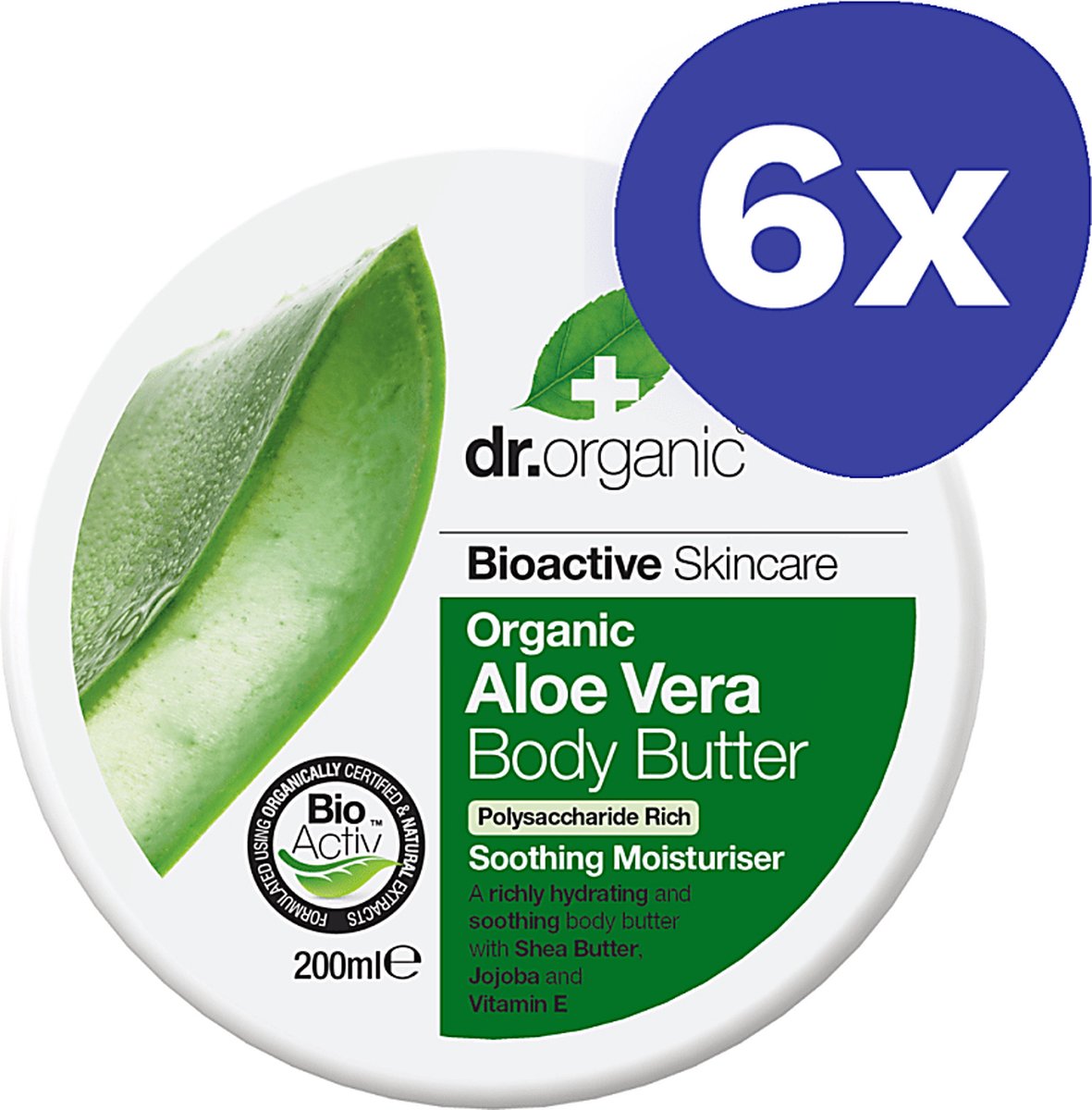 Dr Organic AloÃ Vera Body Butter (6x 200ml)