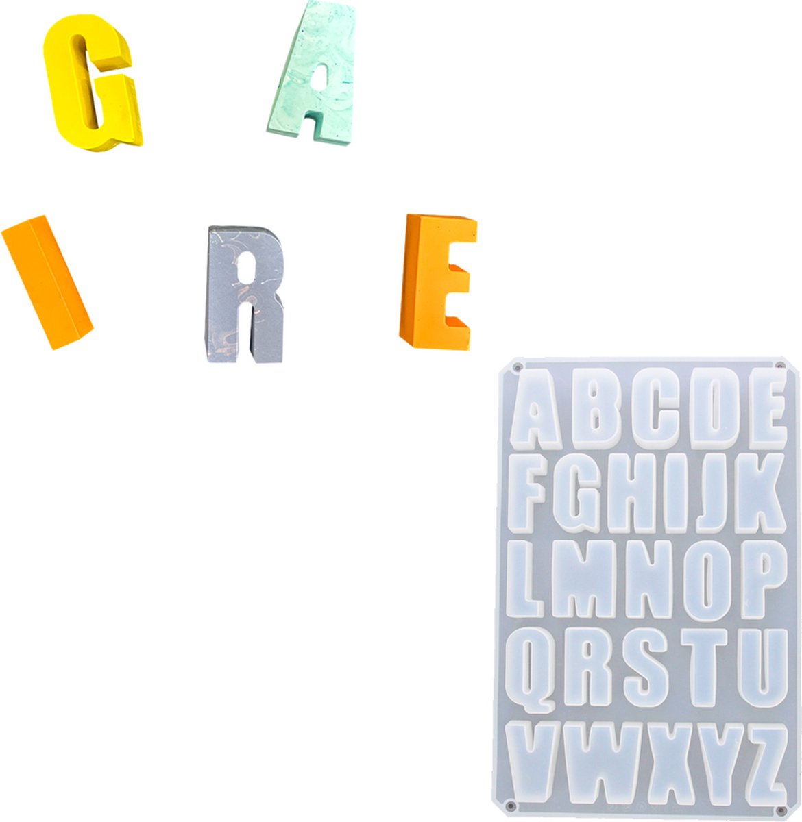 Siliconen mal abc hoofdletters