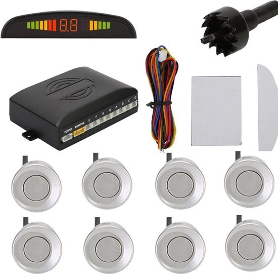 Parkeersensoren Draadloos - Parkeersensoren voor Achter – 8 Sensoren – Parkeerhulp