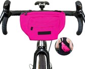 Kleine fietsstuurtas, heuptas, 2-in-1, riemtas, duurzame heuptas van gerecyclede plastic flessen PET, kleine fietstas aan de voorkant (roze)