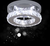 Delaveek-Ronde Kristallen Plafondlamp - Zilver - 20*20cm -12W-Wit 6500K