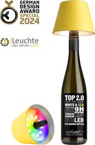 Sompex Flessenlamp " TOP " met houdbare kurk| Led| Geel - oplaadbaar - indoor/outdoor - acculamp - dimbaar 2.0 met RGB