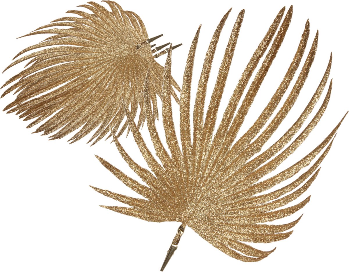 Othmar Decorations kerstdecoratie bladeren 6x-goud 27 cm glitter