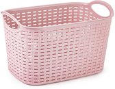 Plasticforte opbergmand/kastmandje - 19 liter - roze - kunststof - 29 x 39 x 25 cm