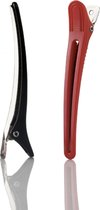 Labor Pro Aluminium Clips Rood & Zwart -12st, haarklemmen, haarclips