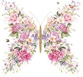 1 Pakje papieren lunch servetten - Papillon et fleurs 33x33cm - Bloemen - Vlinder