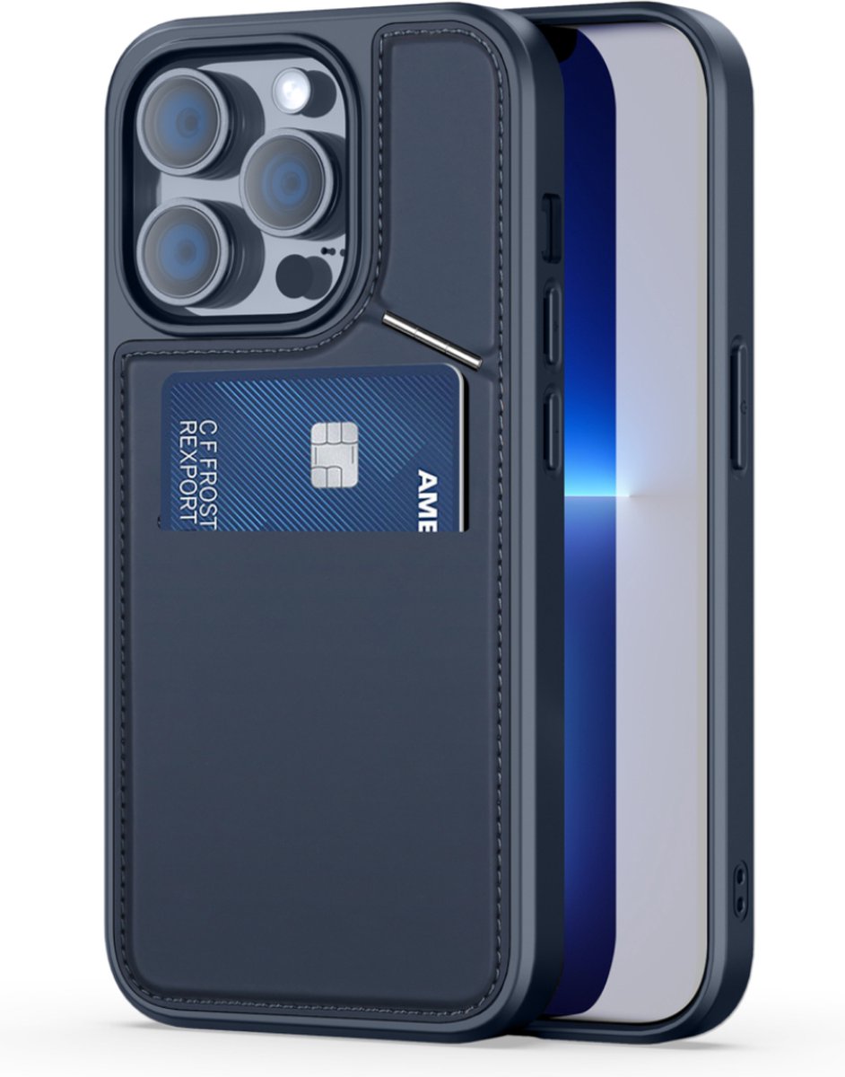 Dux Ducis - Telefoon Hoesje geschikt voor de Apple iPhone 15 Pro - Hoesje geschikt voor Magsafe Magneet - Rafi Mag Series - Back Cover - Donker Blauw