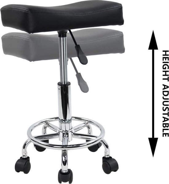 Draaibare Kruk - Rolling stool Rocking chair Work stool with adjustable backrest Swivel Stool
