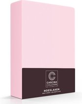 Premium Egyptisch percale katoen hoeslaken roze - 180x220 (lits-jumeaux extra lang) - meest luxe katoensoort - hogere weefdichtheid en garenfijnheid - perfecte pasvorm