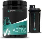 Saevus Nutrition - Green Active Pre-Workout V2 (zonder caffeïne) - 500 gr - Smaak Lemon - 25 servings - GRATIS shakebeker - Pre Workout Vrouwen - Mannen - Preworkout zonder cafeïne