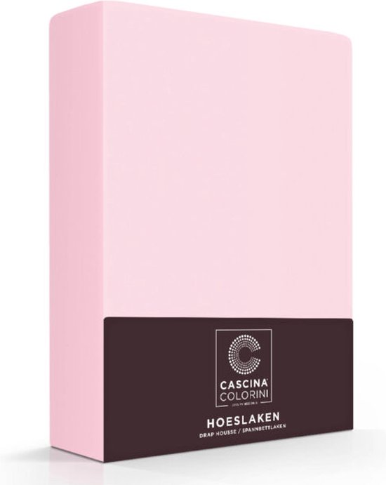 Premium Egyptisch percale katoen hoeslaken roze - 90x220 (eenpersoons extra lang) - meest luxe katoensoort - hogere weefdichtheid en garenfijnheid - perfecte pasvorm