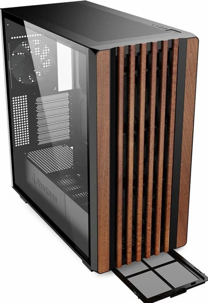 Sharkoon Rebel C70G Rgb Full Tower Zwart, Hout behuizing - afbeelding 5