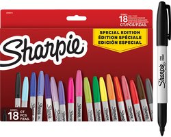 Sharpie Set van Permanent Markers | Limited Edition Verschillende Kleuren | Fijne Punt | 18 Markers | Back to School-set