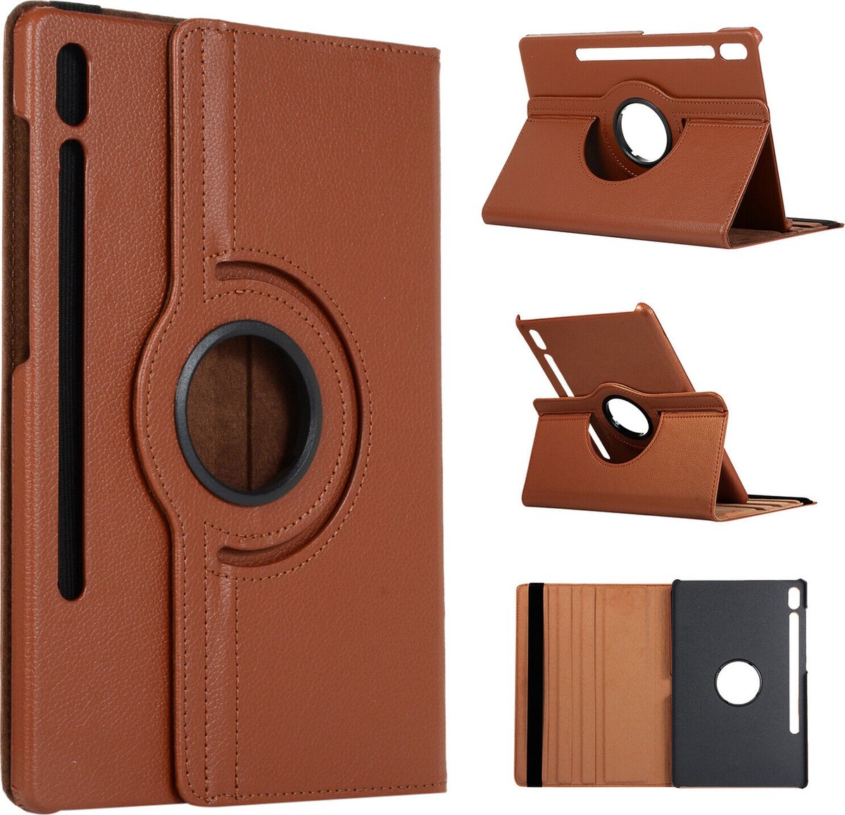 Draaibaar Hoesje - Rotation Tabletcase - Multi stand Case Geschikt voor: Samsung Galaxy Tab S6 (T860) - Bruin