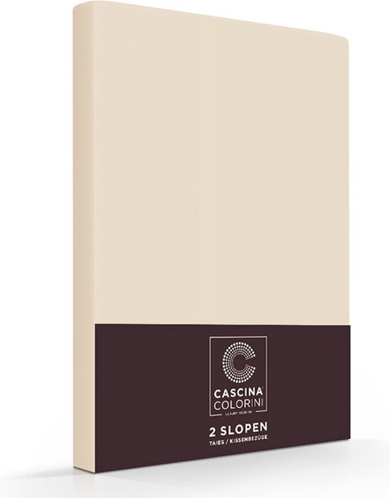 Premium Egyptisch percale katoen kussenslopen zand - 60x70 - set van 2 - meest luxe katoensoort - hogere weefdichtheid en garenfijnheid - perfecte pasvorm