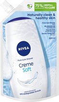 NIVEA Douche Crème Soft Refill - Douchegel - Hydrateert de huid - Bevat amandelolie - Voordeelverpakking 3 x 500 ml