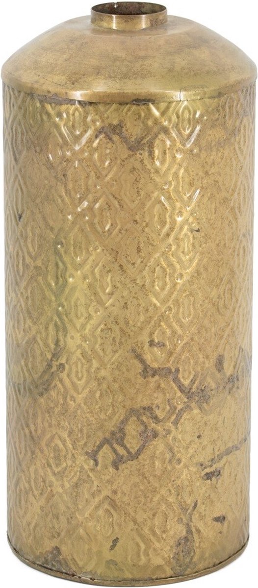 homebound by ky Metalen vaas peach | 6x18x40cm | bloemenvaas metaal Goud